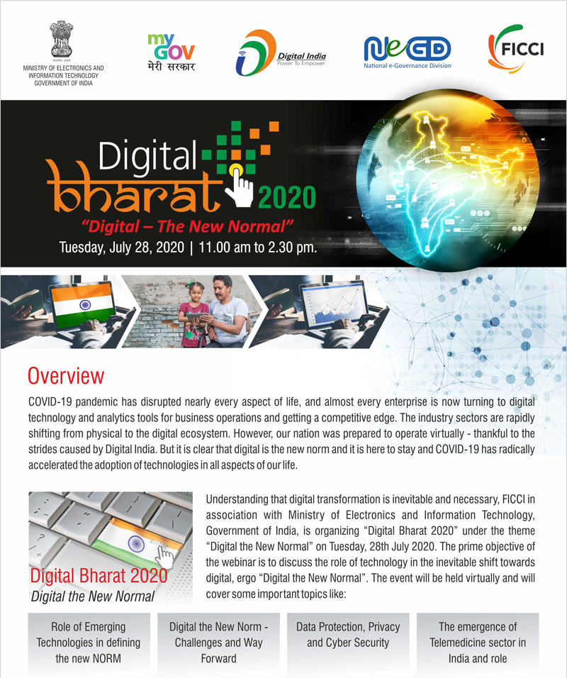 FICCI Invitation: Digital Bharat 2020 “Digital – The New Normal”, 28th July 2020